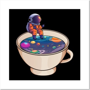 Coffee Astronaut Space Gifts Men Kids Women Funny Space Posters and Art